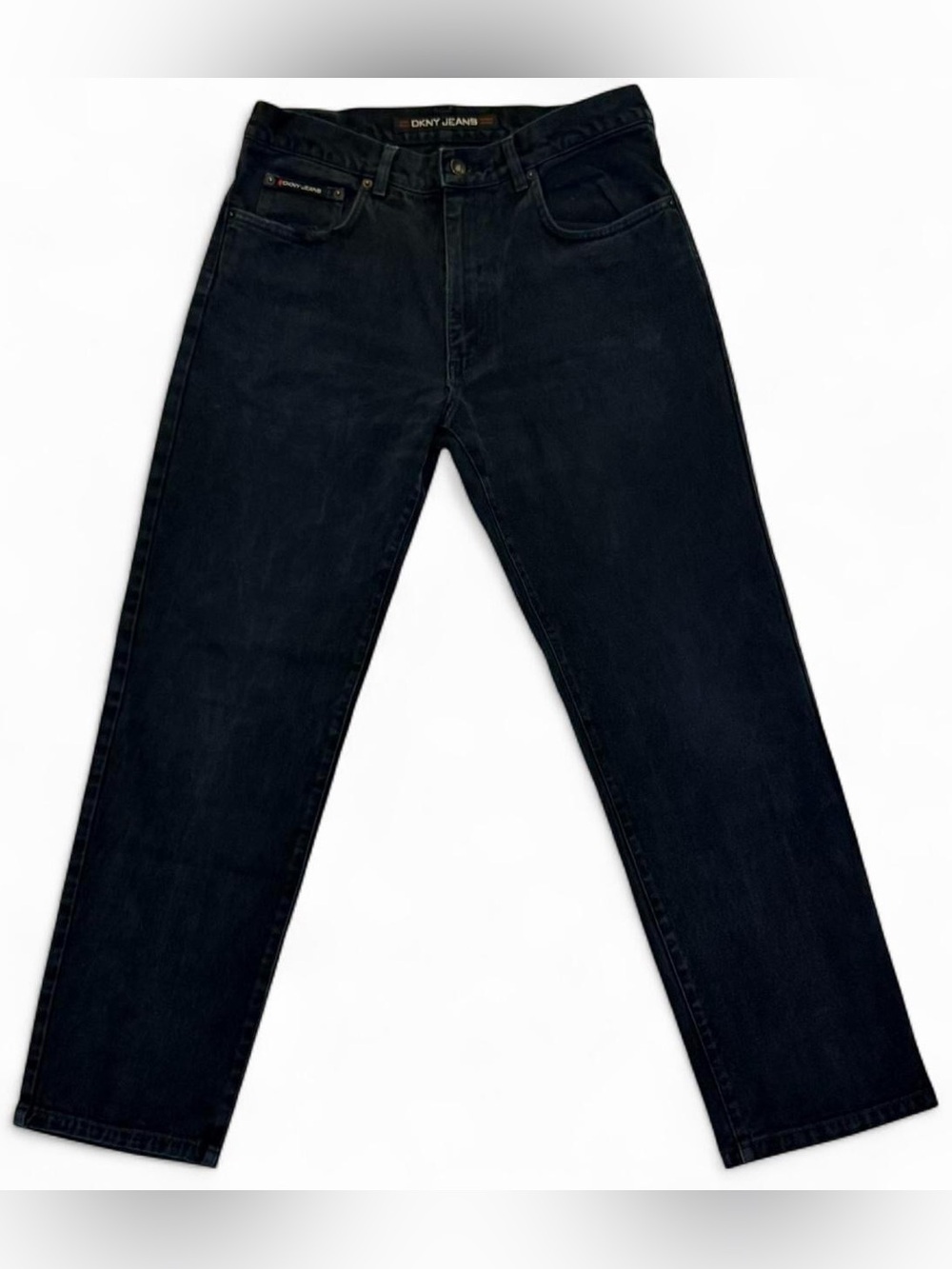 Vintage 90s DKNY Black Wash Denim 100% Cotton Classic Retro Y2K Straight Jeans